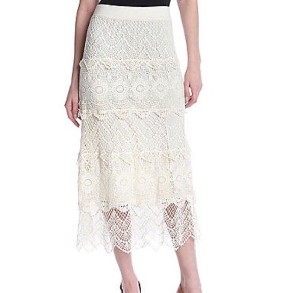 Chelsea & Theodore Dresses & Skirts - Ivory Long Crochet Skirt